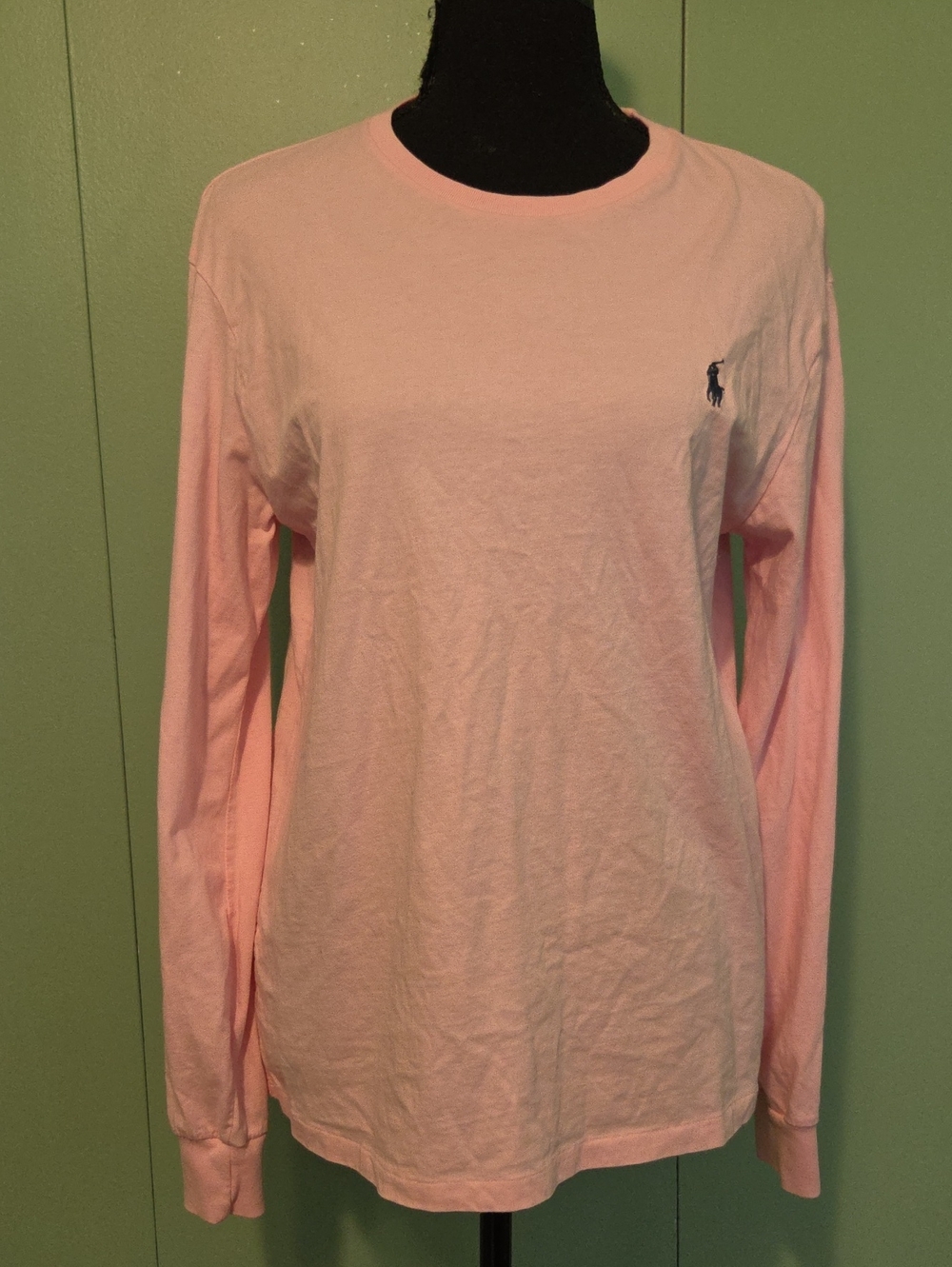 Polo Ralph Lauren Light Pink Long Sleeve Tee Shirt Size Small